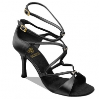 Style 1062 Black Satin. Heel: 3 inches Ultra Slim