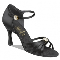 Style 1064 Black Satin. Heel: 2,5 inches Flare